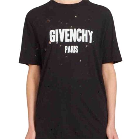 givenchy logo on t-shirt size|Givenchy t shirt with holes.